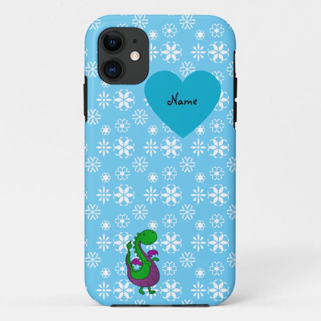 Personalisierter Name Dragon Blue Schneeflocken Case-Mate iPhone Hülle (Rückseite)