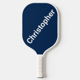 Personalisierter Name Dunkelblau und Weiß Pickleball Schläger