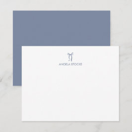 Personalisierter Name Dusty Blue Schleife Mitteilungskarte