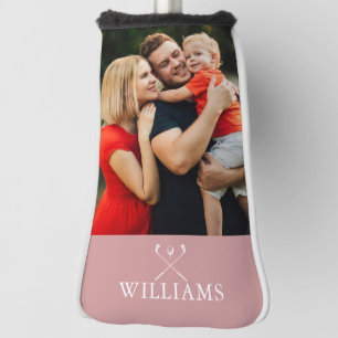Personalisierter Name Dusty Rose Pink Foto Golf Headcover