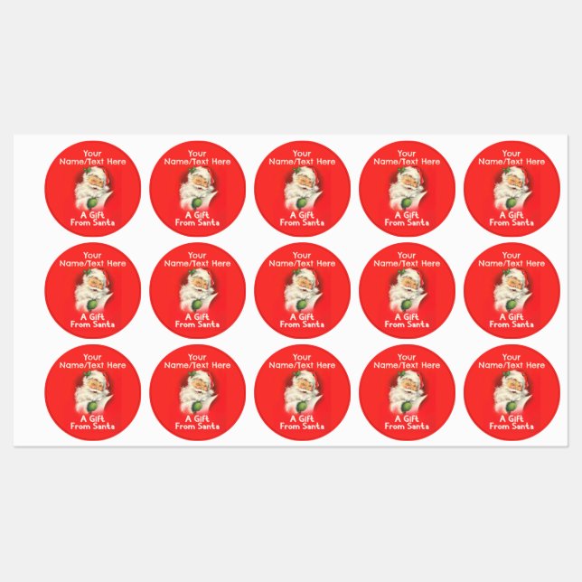 Personalisierter Name ein Geschenk vom Weihnachtsm Etiketten (Blatt)