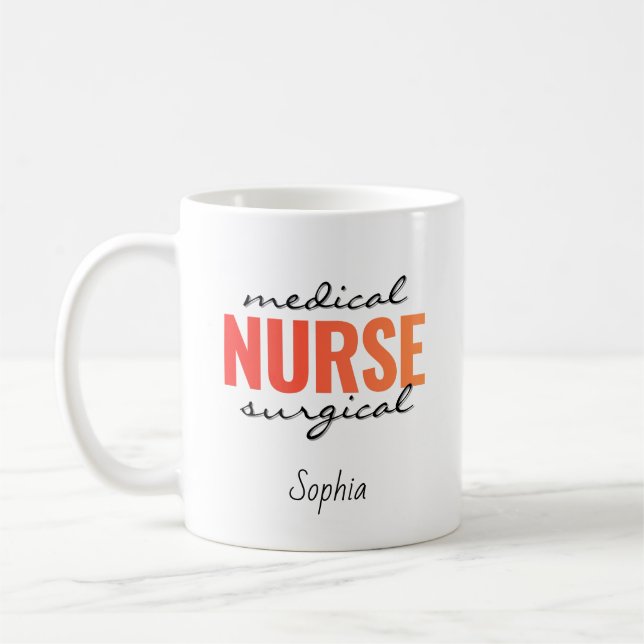 Personalisierter Name einer medizinisch-chirurgisc Kaffeetasse (Links)