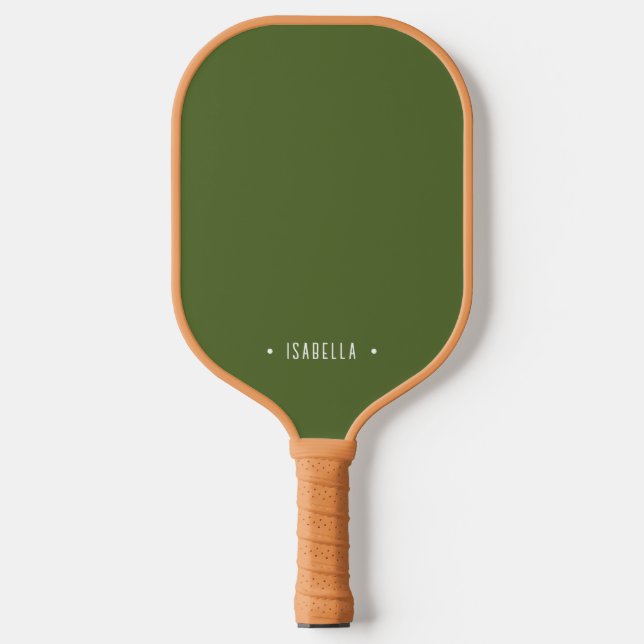 Personalisierter Name Einfach grün Pickleball Schläger (Vorderseite)