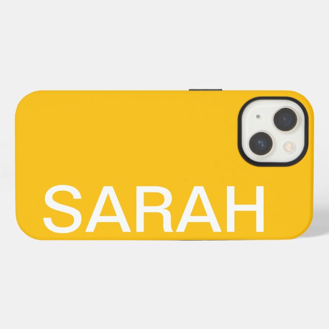 Personalisierter Name Einfach Stilvoll Gelb iPhone Hülle (Rückseite (Horizontal))
