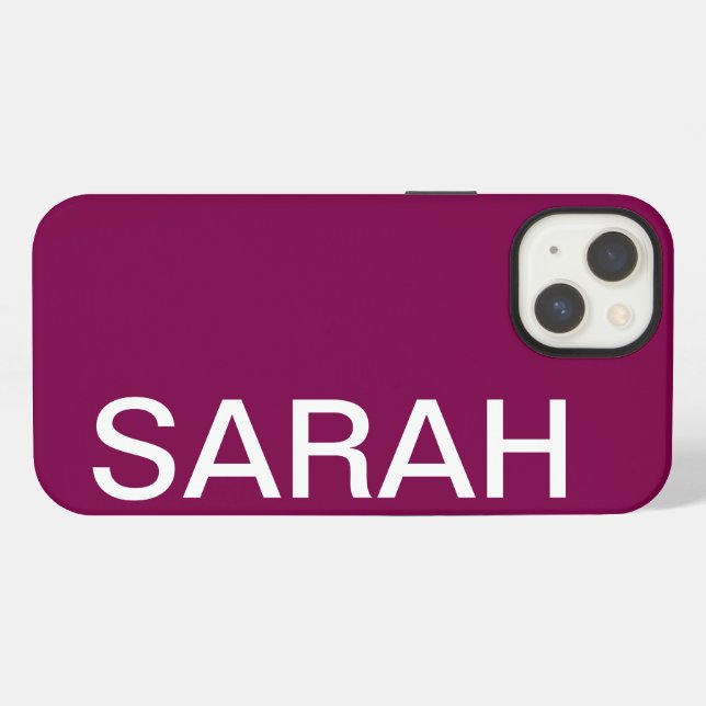 Personalisierter Name Einfach Stylisch Moderne Mon iPhone Hülle (Rückseite (Horizontal))