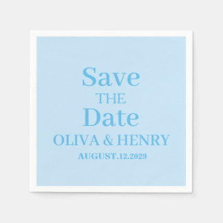 PERSONALISIERTER NAME EINFACH STYLISH SAVE THE DAT SERVIETTE