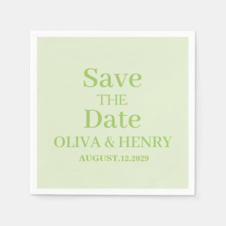 PERSONALISIERTER NAME EINFACH STYLISH SAVE THE DAT SERVIETTE