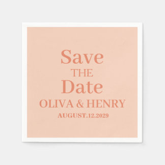 PERSONALISIERTER NAME EINFACH STYLISH SAVE THE DAT SERVIETTE