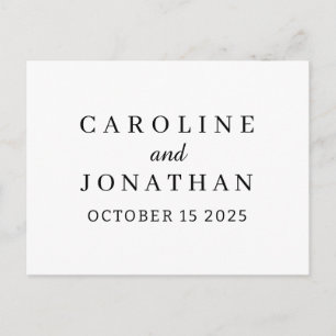 Personalisierter Name Einfache Moderne Hochzeit Postkarte