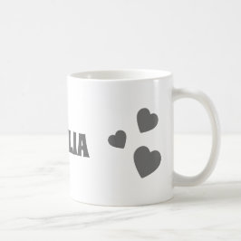 Personalisierter Name Einfaches Geschenk für graue Kaffeetasse