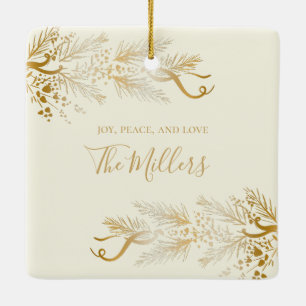 Personalisierter Name Elegant Einzigartig Frohe We Keramikornament