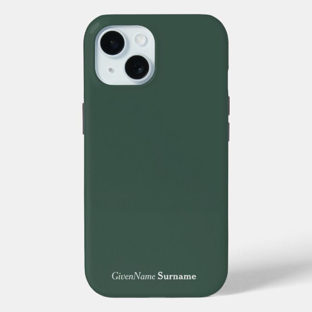 Personalisierter Name Elegant Mineral Green Gray Case-Mate iPhone Hülle (Rückseite)