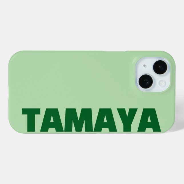 Personalisierter Name Elegant Modern Minimal Grün Case-Mate iPhone Hülle (Rückseite (Horizontal))