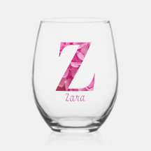 Personalisierter Name Elegant Pink Floral Monogram