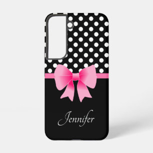 Personalisierter Name Elegant Rosa Bow Samsung Galaxy Hülle