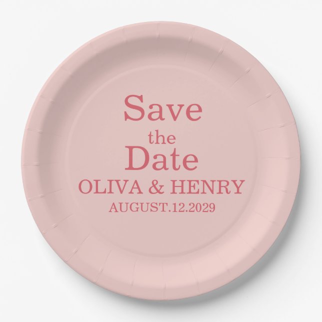 PERSONALISIERTER NAME ELEGANT SAVE THE DATE PAPPTELLER (Vorderseite)