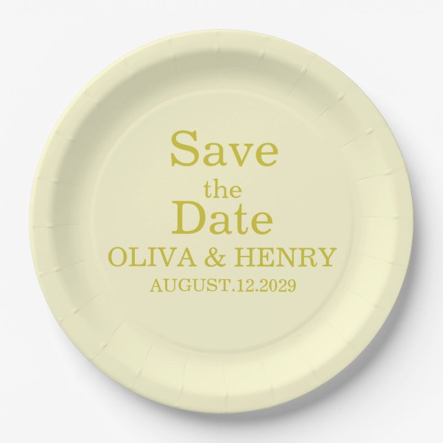 PERSONALISIERTER NAME ELEGANT SAVE THE DATE PAPPTELLER (Vorderseite)