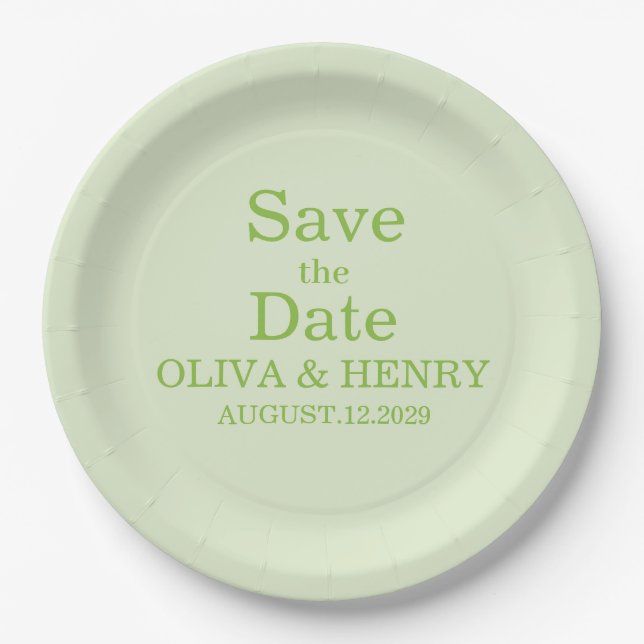 PERSONALISIERTER NAME ELEGANT SAVE THE DATE PAPPTELLER (Vorderseite)