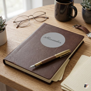 Personalisierter Name – Elegante graue Schrift, Be Runder Aufkleber