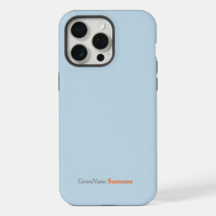 Personalisierter Name Eleganto Coral Blue Gray Ora iPhone 15 Pro Max Hülle