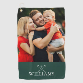 Personalisierter Name Emerald Green Foto Golfhandtuch
