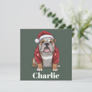Personalisierter Name English Bulldog Dog Weihnach Feiertagskarte