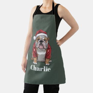 Personalisierter Name English Bulldog Hund Weihnac Schürze