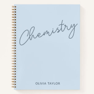 Personalisierter Name Fach Weiches Blau Chemie Notizbuch