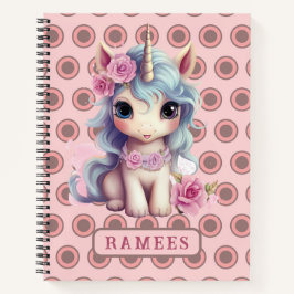 Personalisierter Name Fairy Baby Unicorn Sparkling Notizbuch