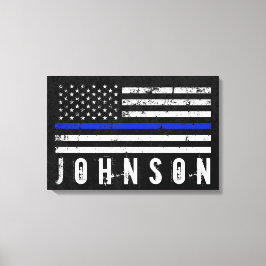 Personalisierter Name: Falsche Polizeiflagge Leinwanddruck