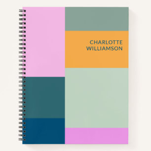 Personalisierter Name Farbenfroh Modernes geometri Notizbuch