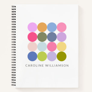 Personalisierter Name Farbige geometrische Kreise Notizbuch