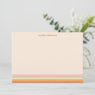 Personalisierter Name Farbige Streifen Retro Paste Mitteilungskarte