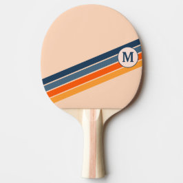 Personalisierter Name Farbliche Linie Orange Blue Tischtennis Schläger