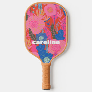 Personalisierter Name Farbrosa Pickleball Schläger