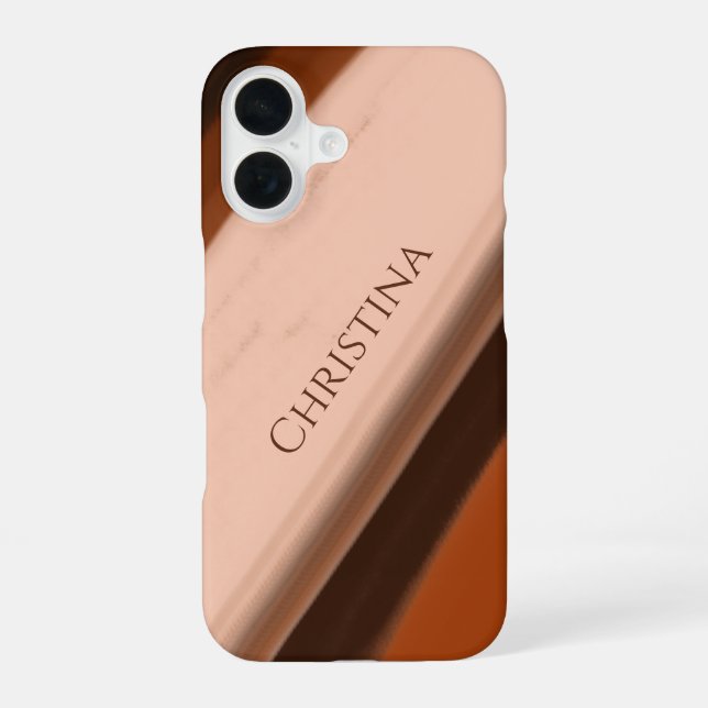Personalisierter Name Faux Holz Muster iPhone 16 Hülle (Rückseite)