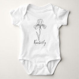 Personalisierter Name Februar Iris Geburtsdatum Bl Baby Strampler
