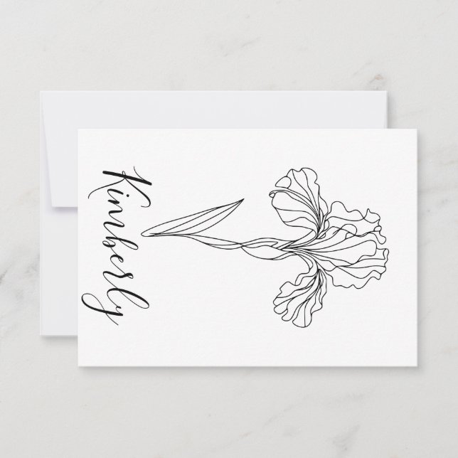 Personalisierter Name Februar Iris Geburtsdatum Bl Einladung (Vorderseite)