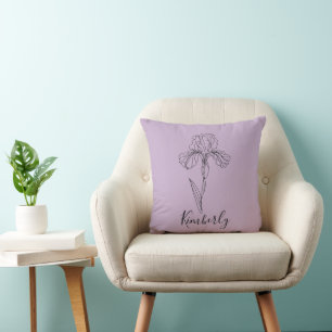 Personalisierter Name Februar Iris Geburtsdatum Bl Kissen