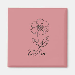Personalisierter Name Februar Primrose Geburtsdatu Magnet