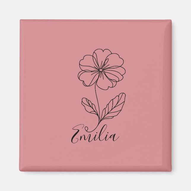 Personalisierter Name Februar Primrose Geburtsdatu Magnet (Vorne)