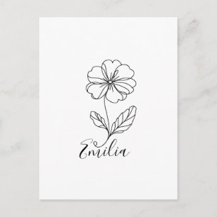 Personalisierter Name Februar Primrose Geburtsdatu Postkarte