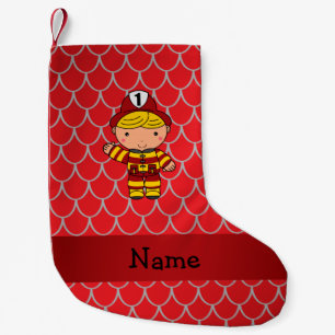 Personalisierter Name Feuerwehrmann Rote Drachenwa Kleiner Weihnachtsstrumpf