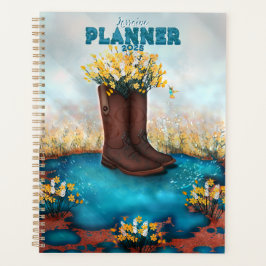 Personalisierter Name: Floral Boot with Humming bi Planer
