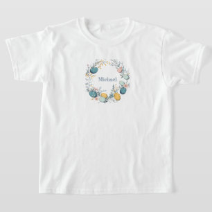 Personalisierter Name Floral Egg Oster T-Shirt