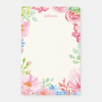Personalisierter Name Floral Pastell Blume Grenze