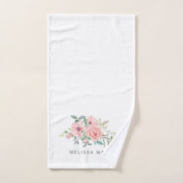 Personalisierter Name Floral Watercolor Handtuch