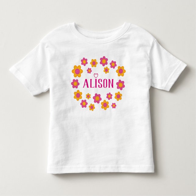 Personalisierter Name Florentiner Frühlingsmädchen Kleinkind T-shirt (Vorderseite)