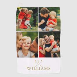 Personalisierter Name FotoCollage Golfhandtuch