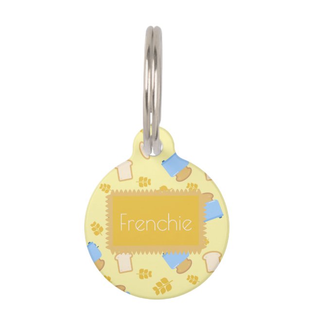 Personalisierter Name Französischer Toast Cat Pet  Haustiermarke (Vorderseite)